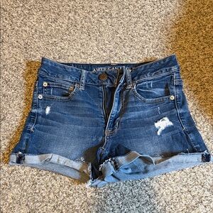 American Eagle Outfitters Distressed Blue Jean Shorts